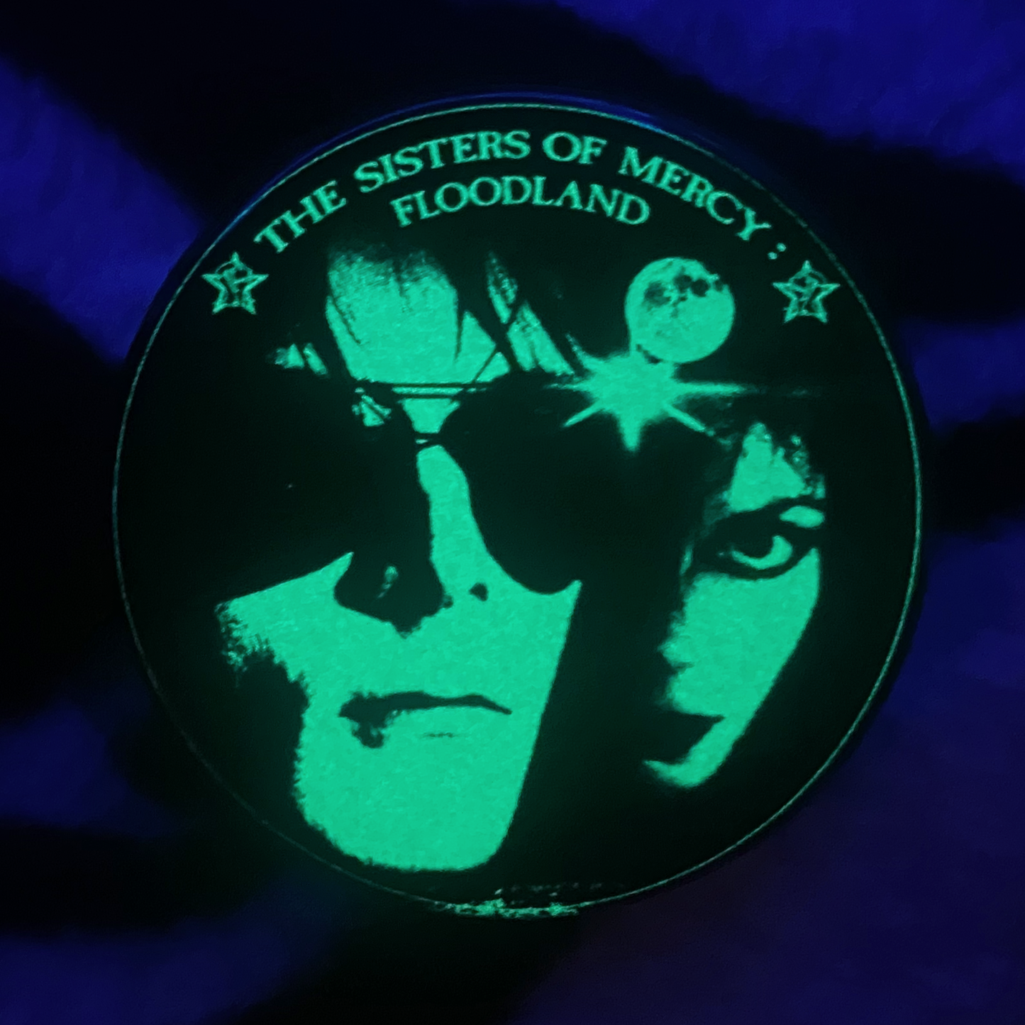 “SISTERS OF MERCY - GLOWING FLOODLAND” pinback button