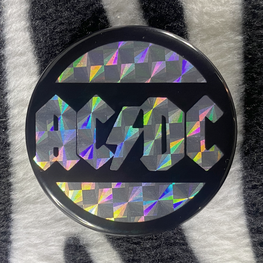 "ACDC - WHOLE LOTTA HOLOGRAPHIC FOIL" PINBACK BUTTON