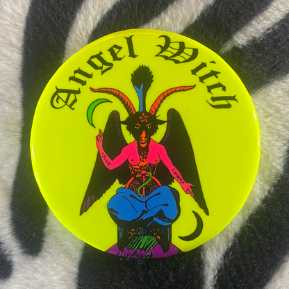 "ANGEL WITCH - BLACKLIGHT BAPHOMET" pinback button