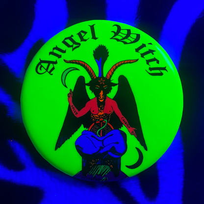 "ANGEL WITCH - BLACKLIGHT BAPHOMET" pinback button