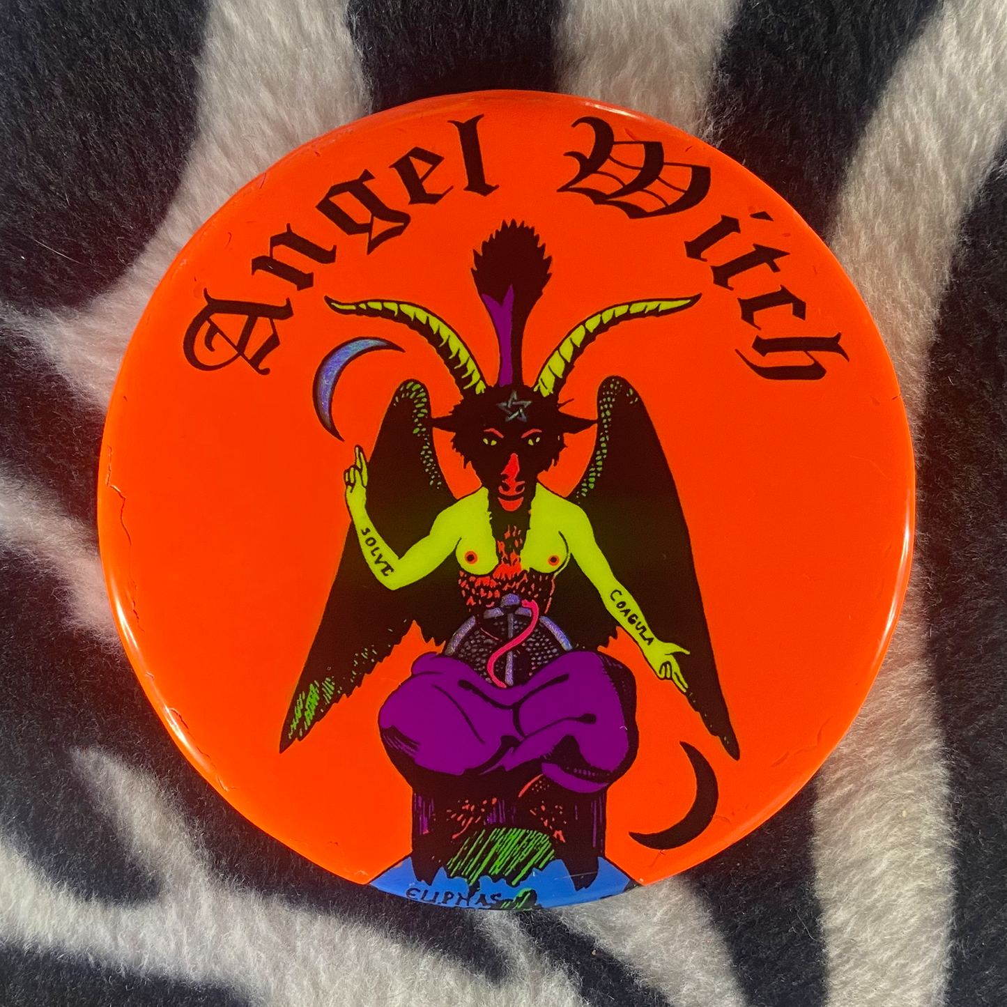 "ANGEL WITCH - BLACKLIGHT BAPHOMET" pinback button