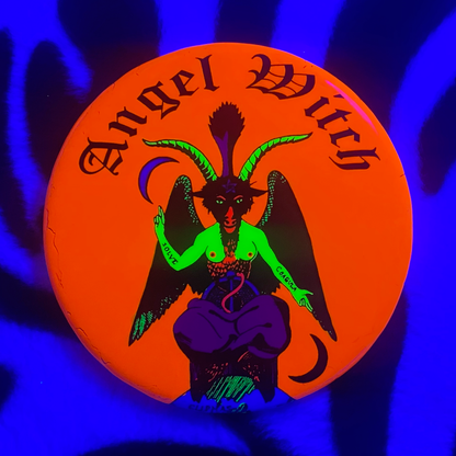 "ANGEL WITCH - BLACKLIGHT BAPHOMET" pinback button