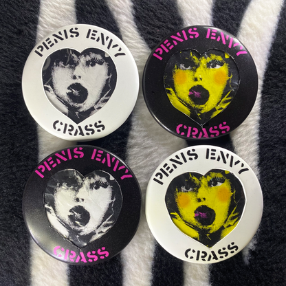 "CRASS - PENIS ENVY" pinback button