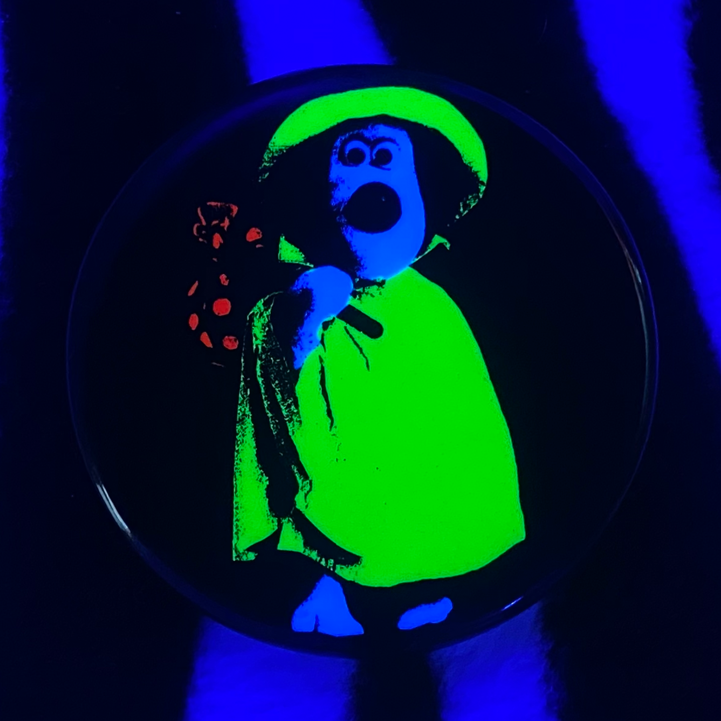 "NEON BRITISH DOG" pinback button