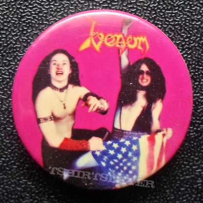 "VENOM - BURNING FLAG" pinback button