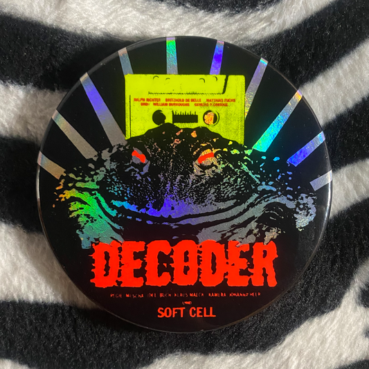 "DECODER" pinback button