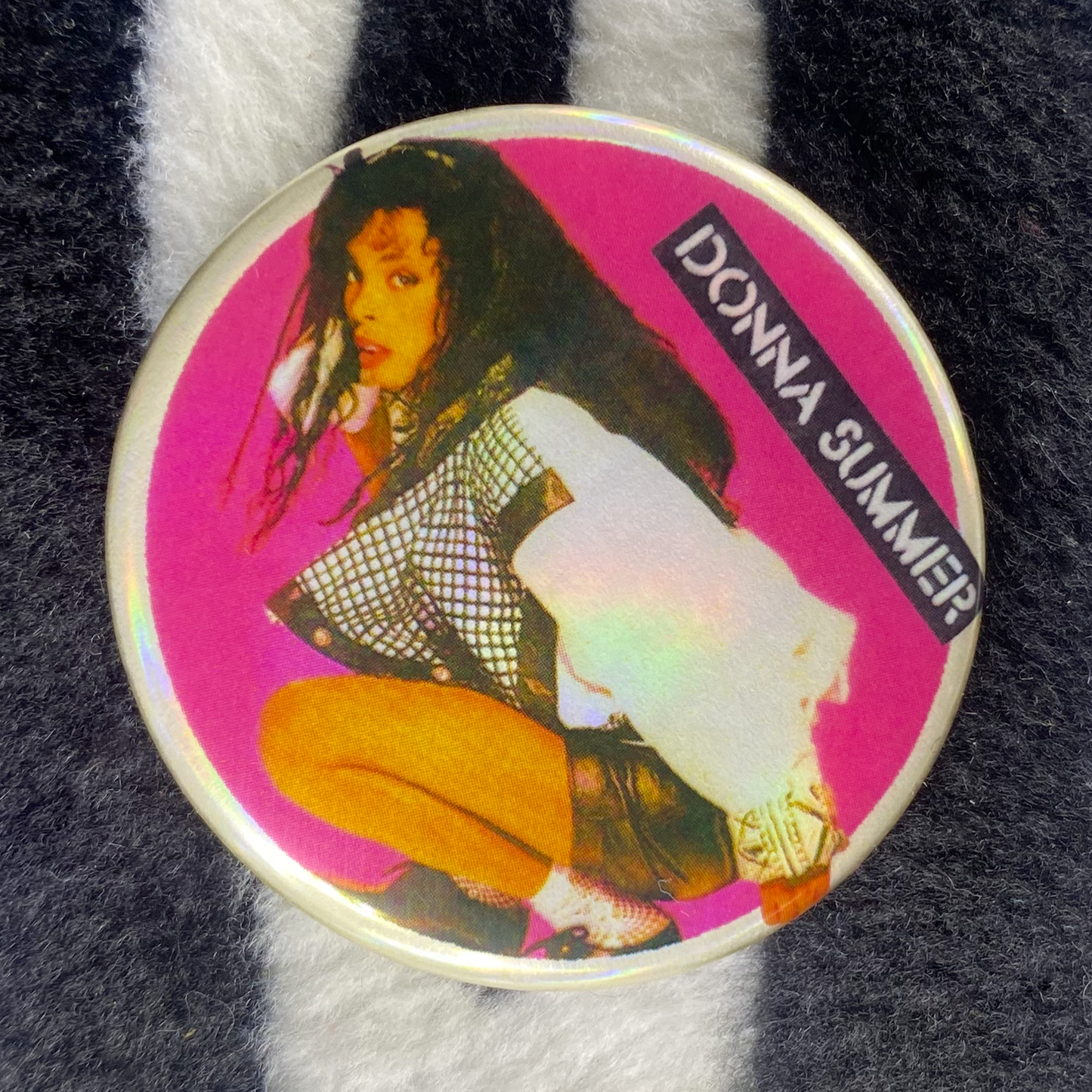 "DONNA SUMMER - CAT WITHOUT CLAWS" pinback button