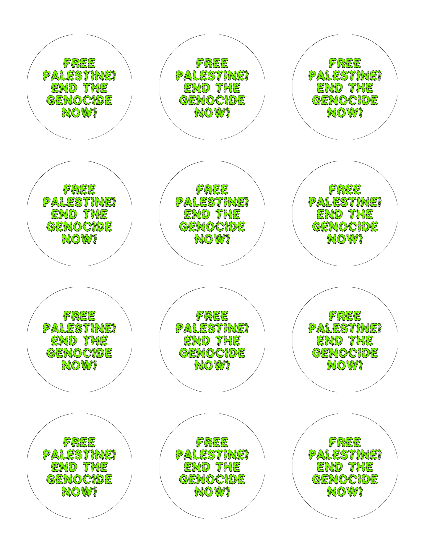 free palestine button sheets