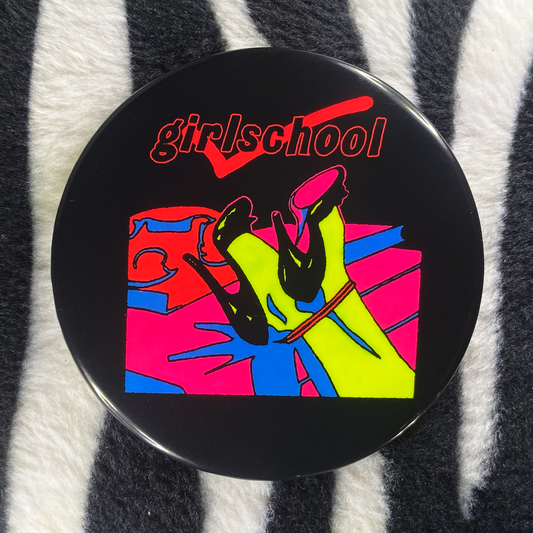 "GIRLSCHOOL - EMERGENCY" pinback button