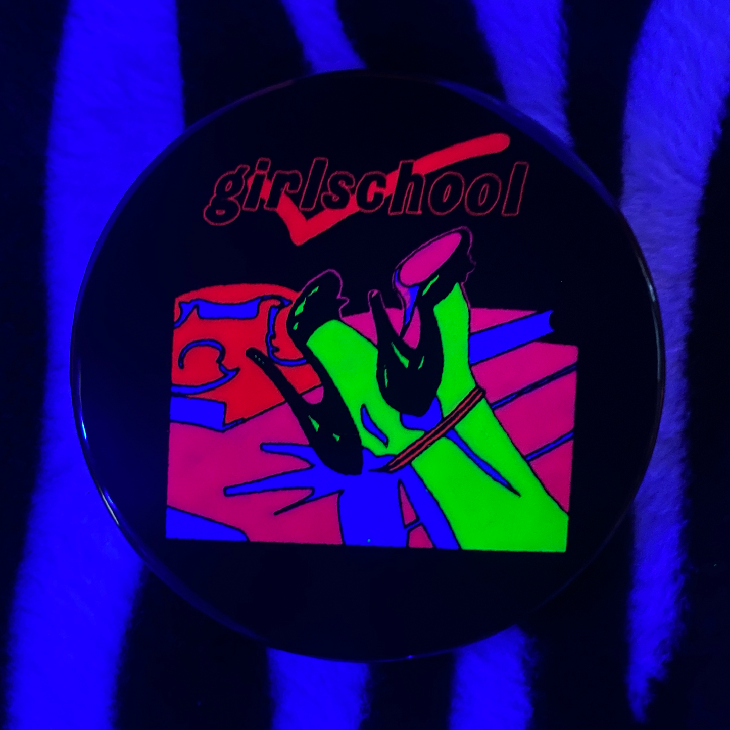 "GIRLSCHOOL - EMERGENCY" pinback button