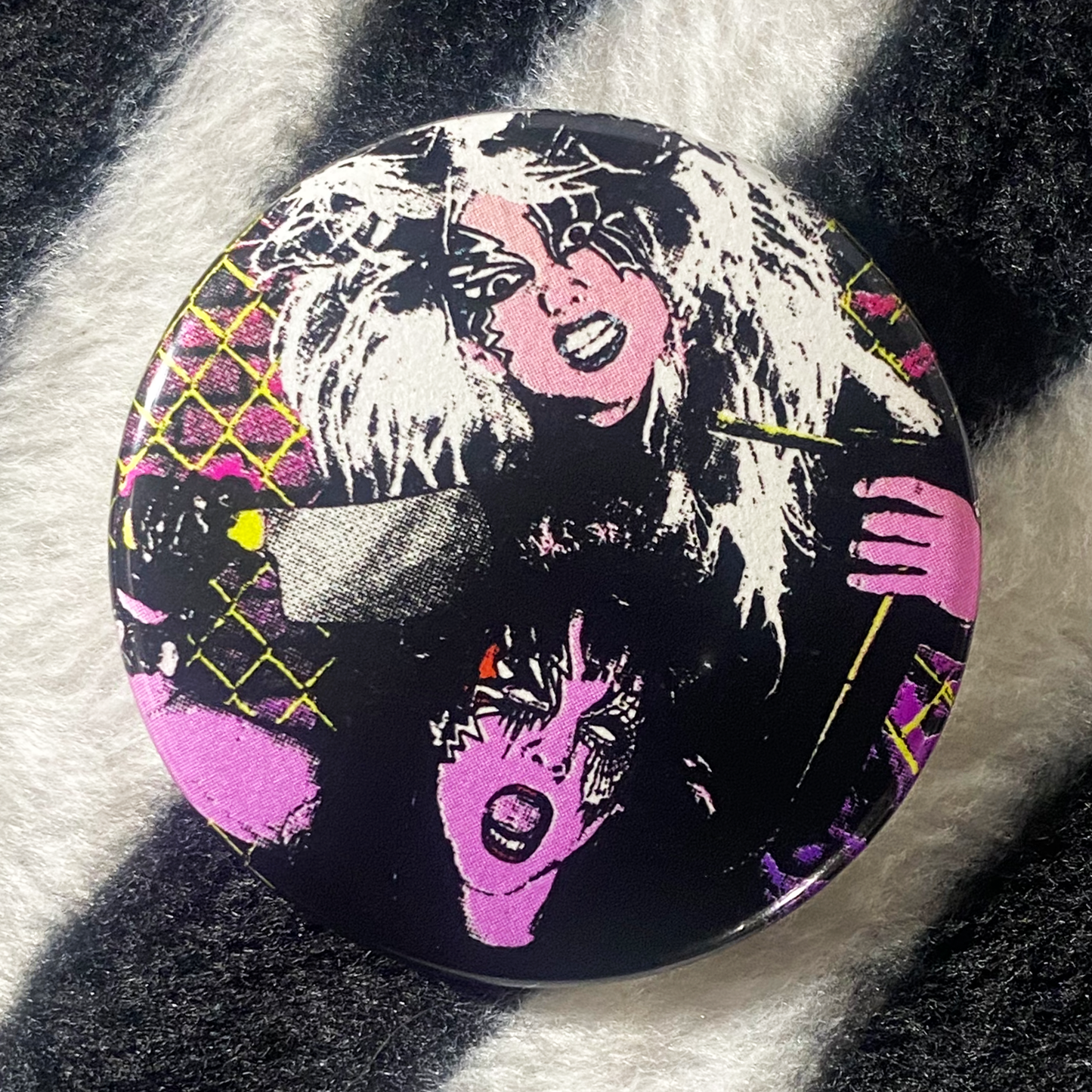 "HEAVY METAL SISTERS" pinback button trio