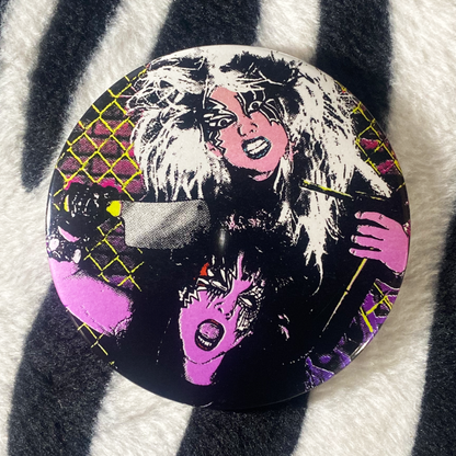 "HEAVY METAL SISTERS" pinback button trio