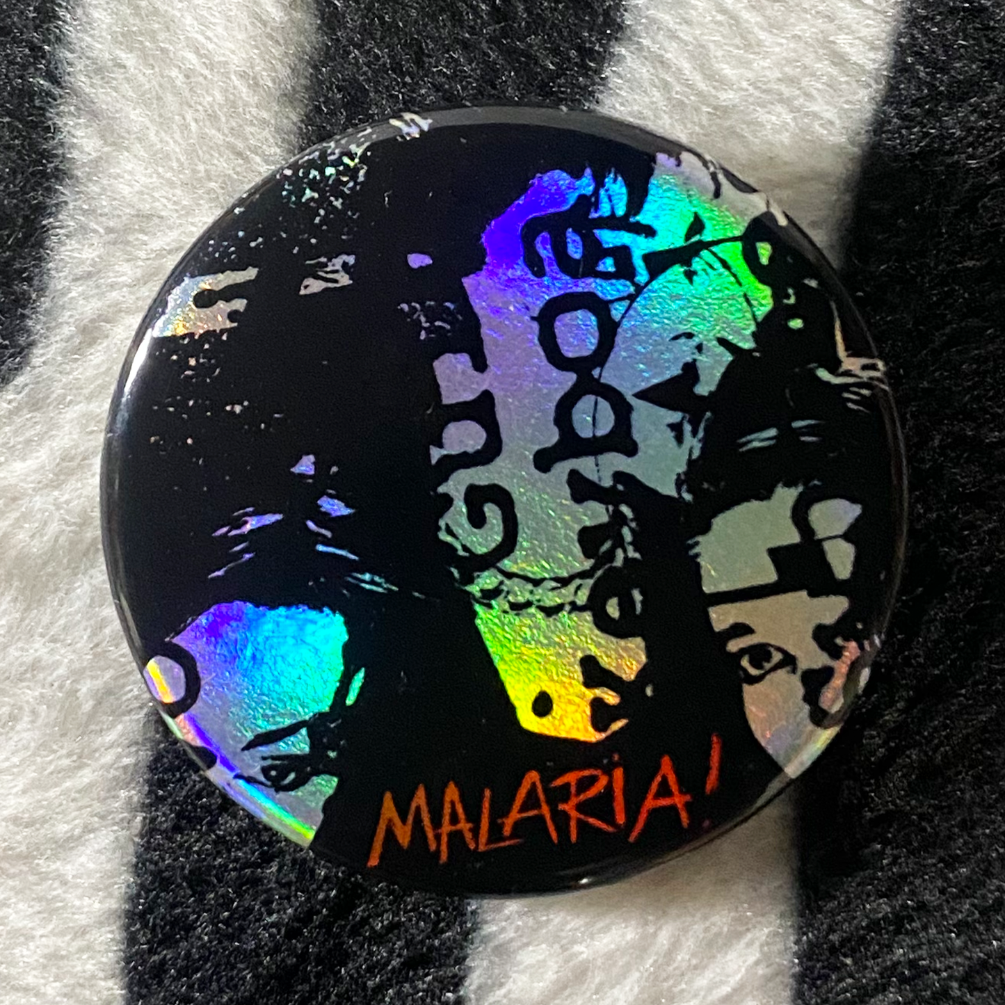 "MALARIA" pinback button