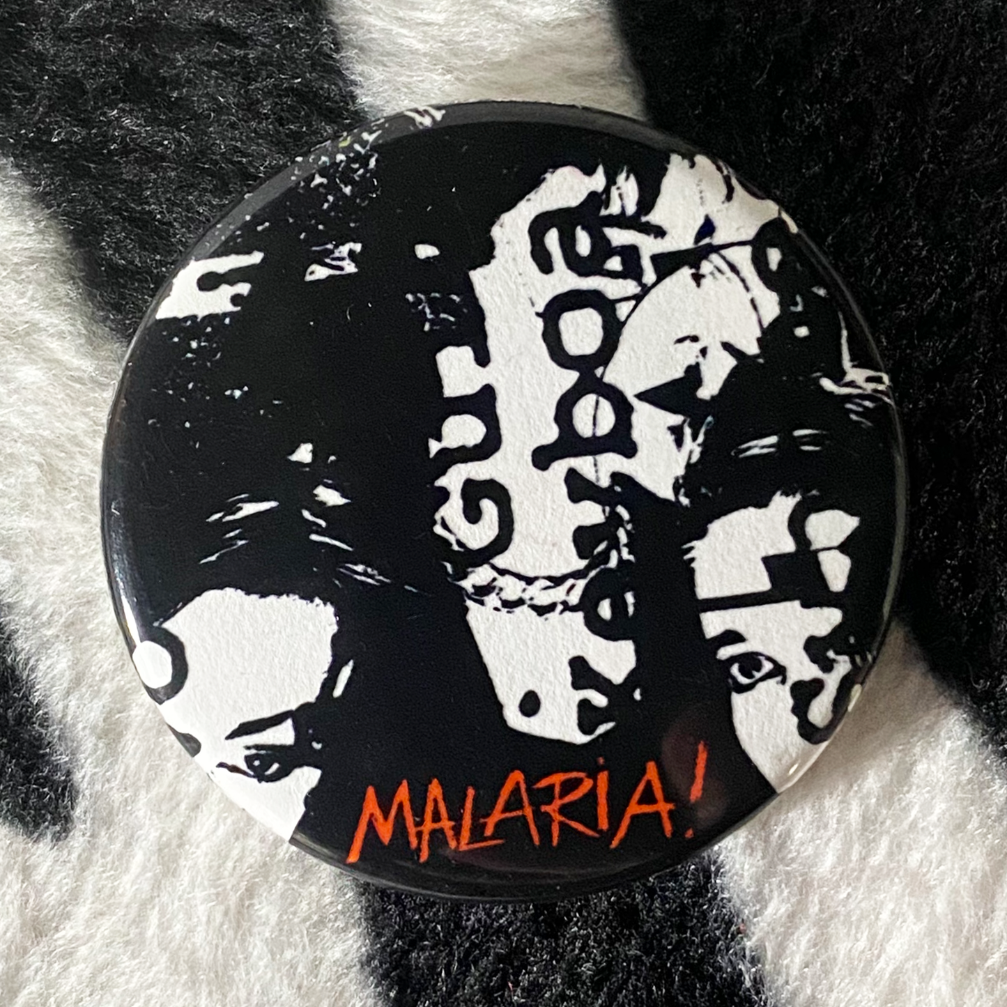 "MALARIA" pinback button