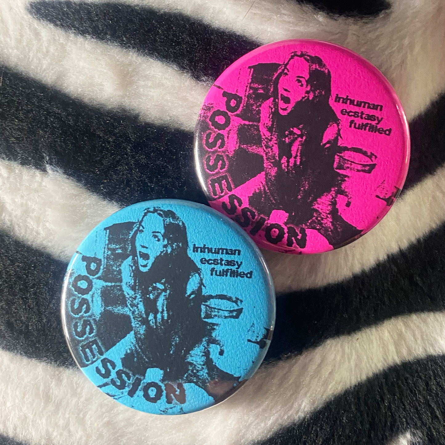 "POSSESSION" pinback button