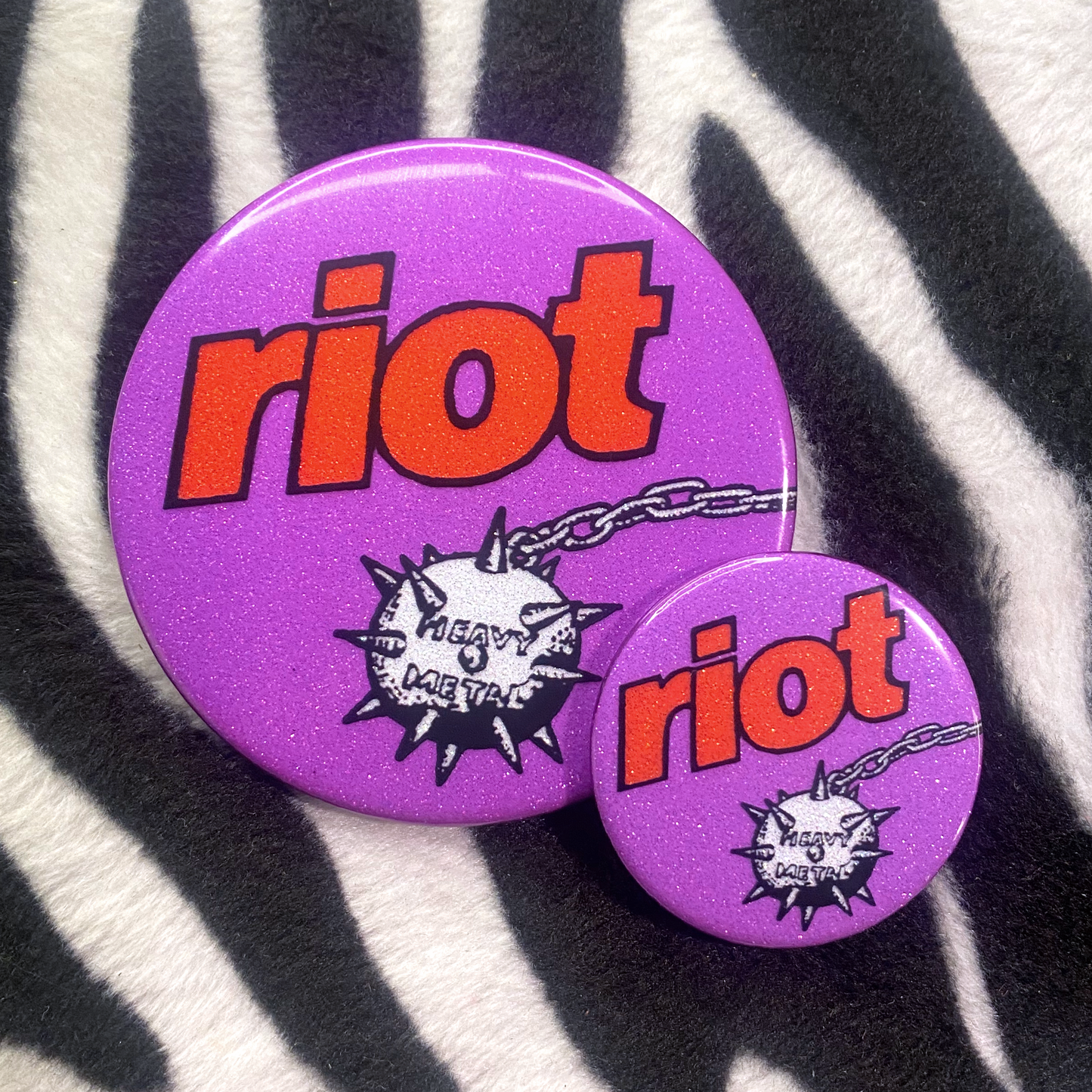 "RIOT - HEAVY METAL" pinback button