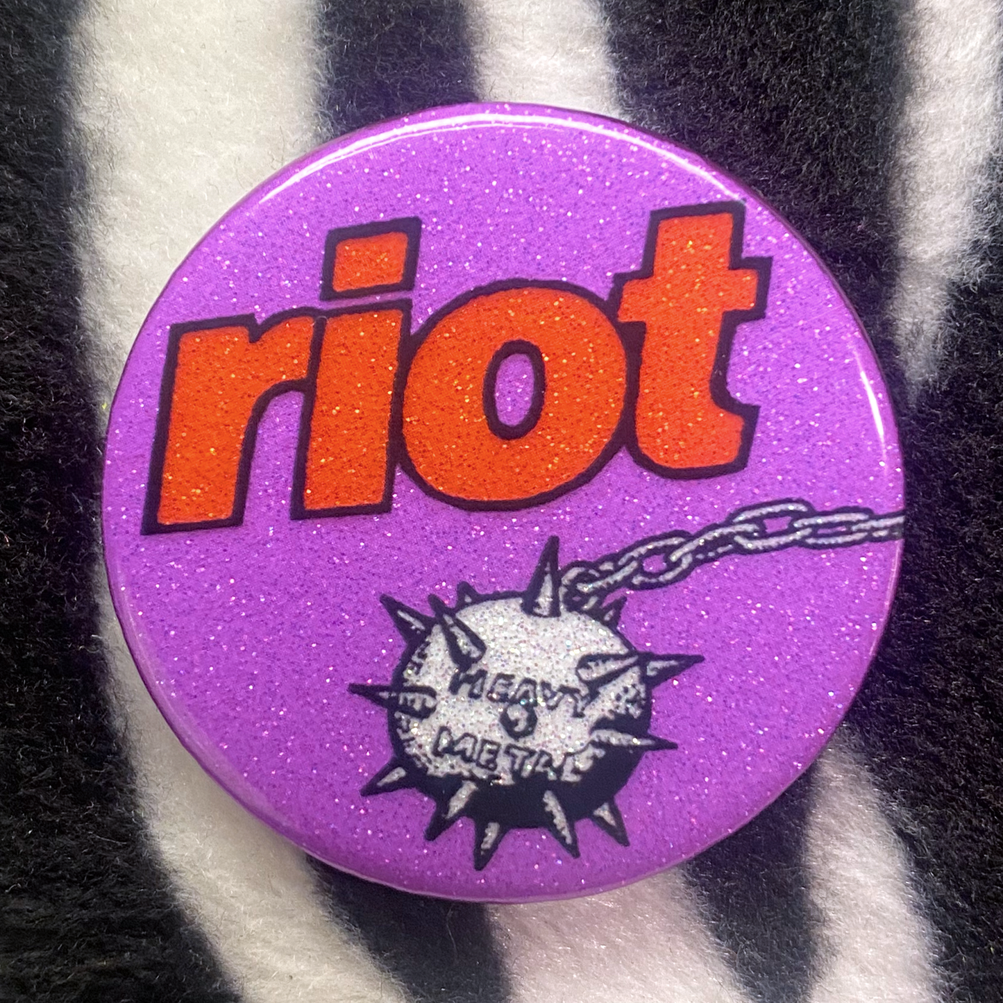 "RIOT - HEAVY METAL" pinback button