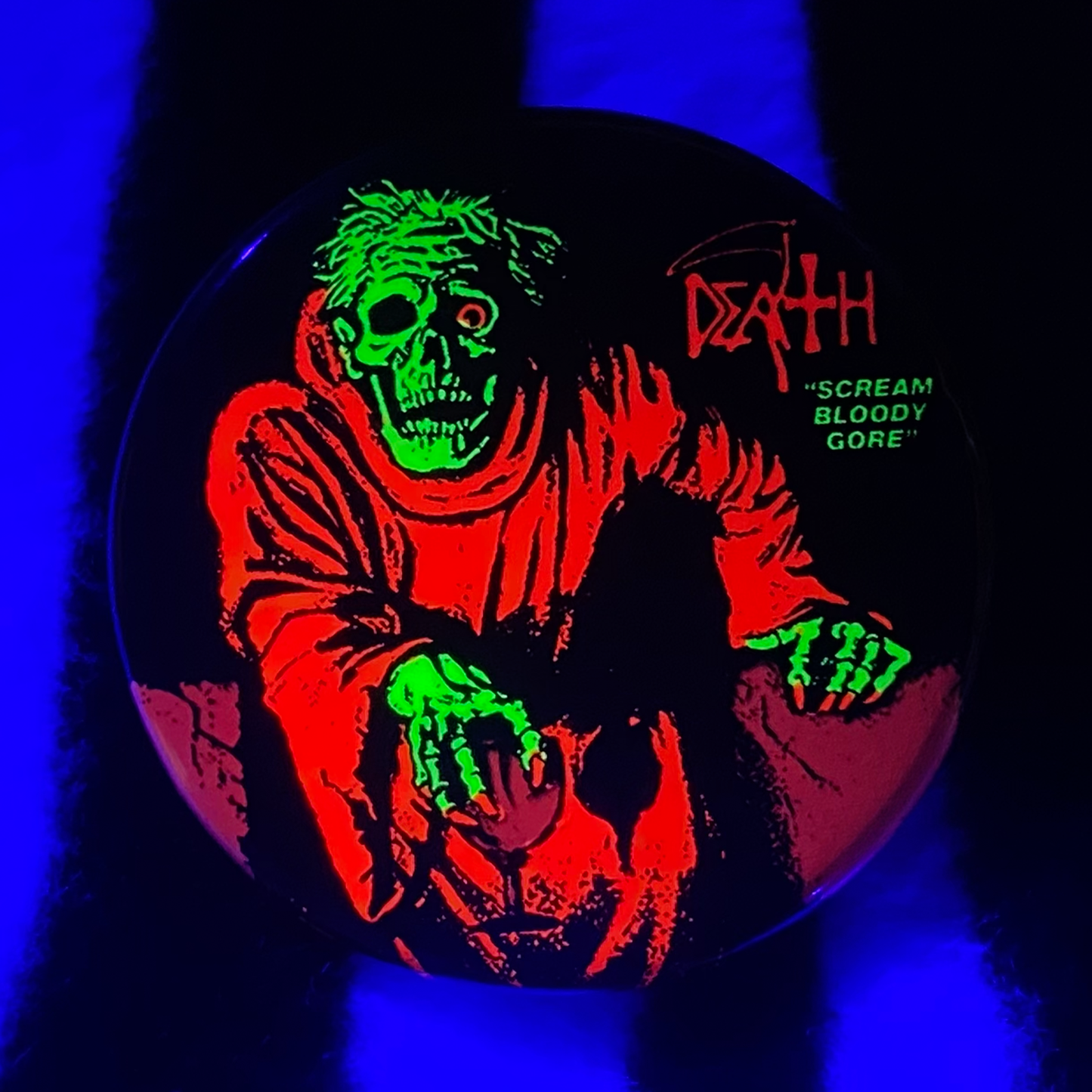 "SCREAM BLOODY GORE" pinback button