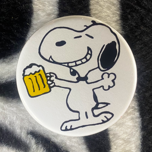 "DOG WITH A BEER" pinback button