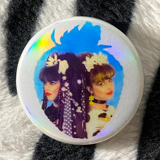 "STRAWBERRY SWITCHBLADE" holographic pinback button