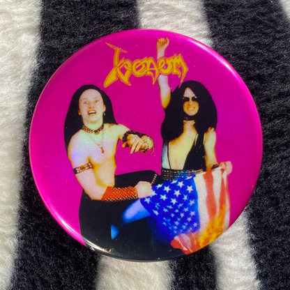 "VENOM - BURNING FLAG" pinback button