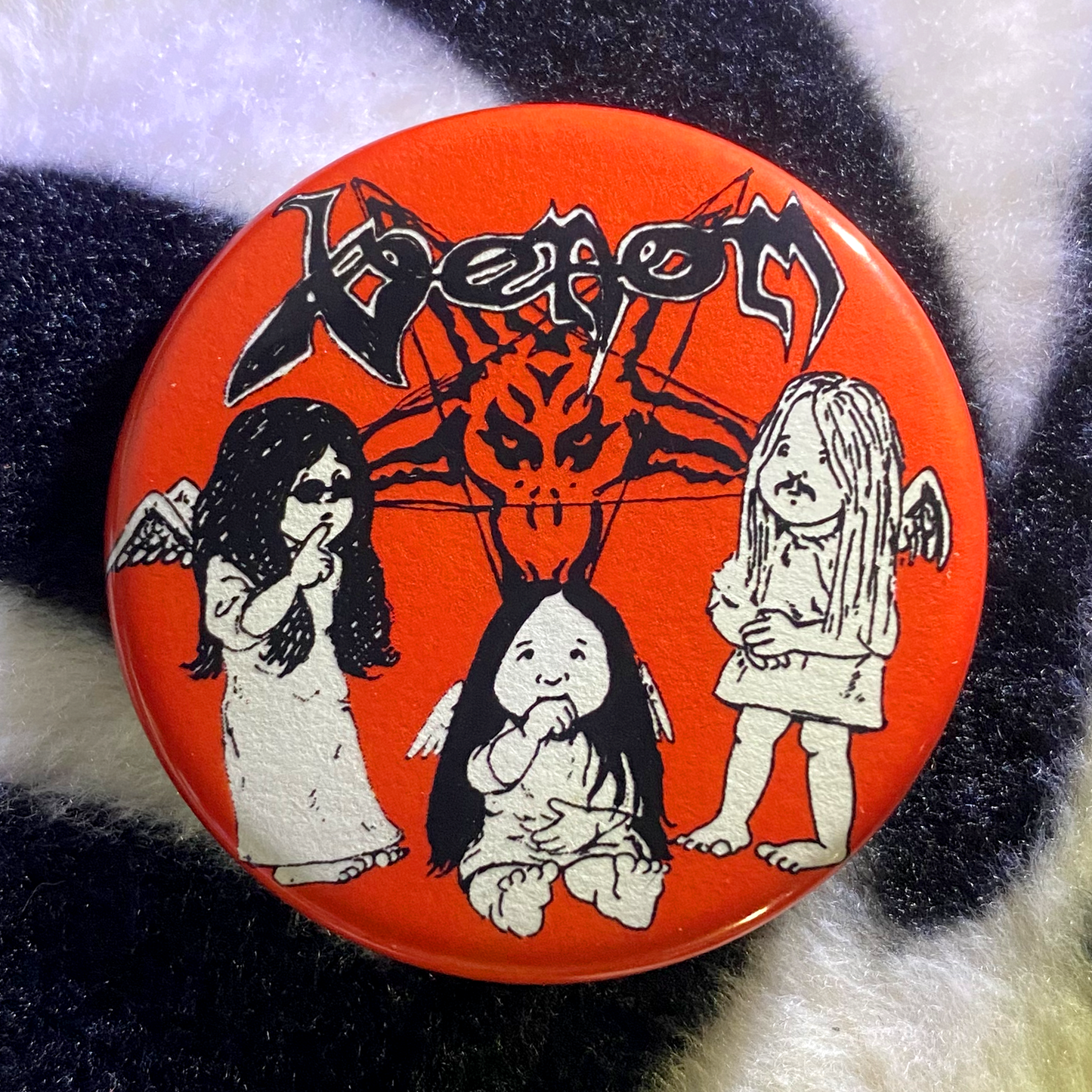 "VENOM CHERUB BABIES" pinback button