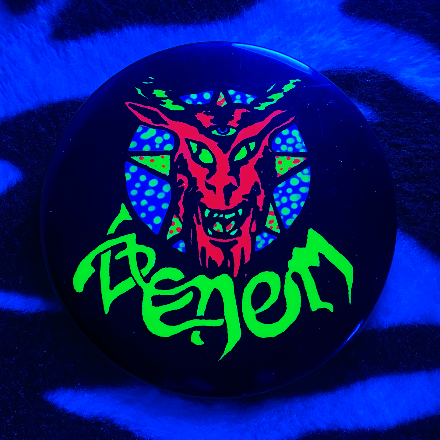 "VENOM DEVIL" backlight pinback button