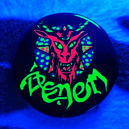 "VENOM DEVIL" backlight pinback button